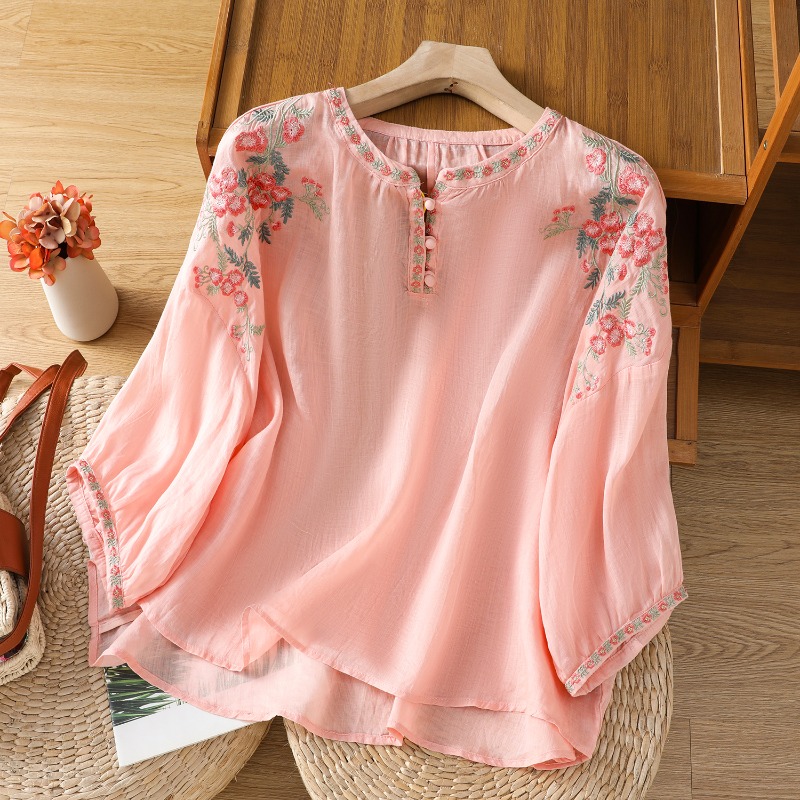 Linen Shirt Breathable - Женская одежда в китайском стиле, блузки,